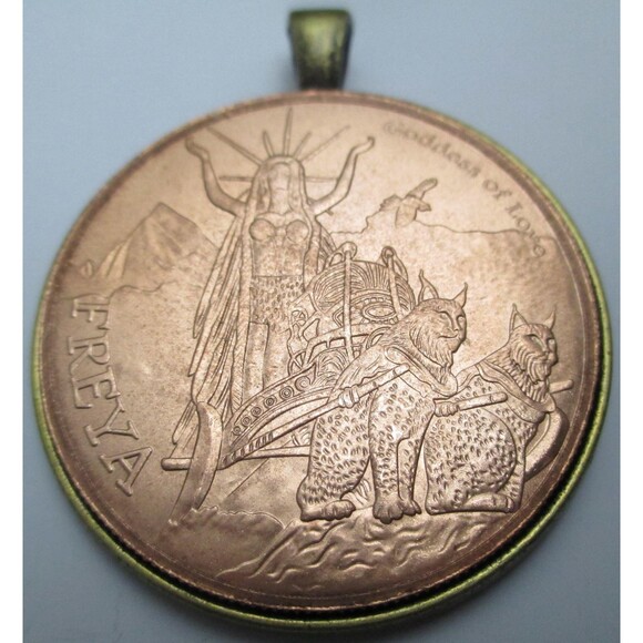 Freya Goddess of Love Silver Coin/Pendant-Copper/Bronze - Picture 4 of 8